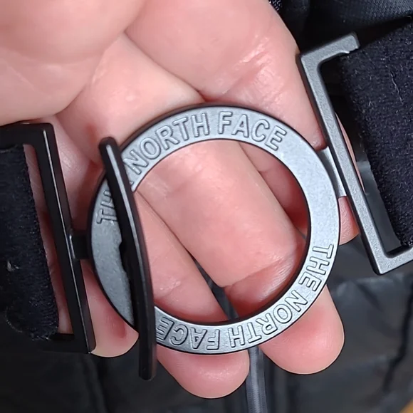 The North Face Women's Quilted Puffer Jacket - Dark Gray with Fur Hood - Picture 6 of 16